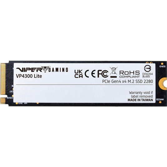 Patriot vp4300 lite 4 tb ssd (zwart, pcie 4.0 x4, nvme 2.0, m.2 2280)