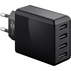 Goobay 4-way usb charger (30 w) (zwart, 4x usb-a)