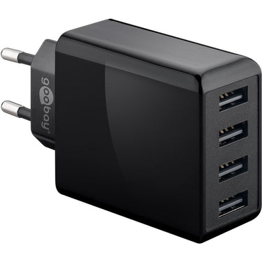 Goobay 4-way usb charger (30 w) (zwart)
