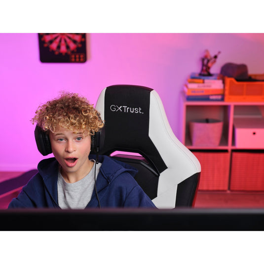 Trust gxt 703w riye gamingstoel (zwart wit)