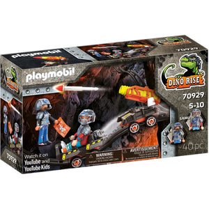 Playmobil dino rise - dino mine raket kart constructiespeelgoed (70929)