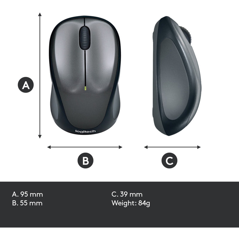 Load image into Gallery viewer, Logitech wireless mouse m235 (zwart grijs, nano-ontvanger)
