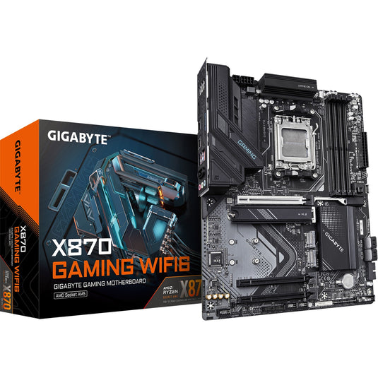 Gigabyte x870 gaming wifi6 socket am5 moederbord (zwart grijs, raid, 2.5gb-lan, wi-fi 6, bt, sound, atx)