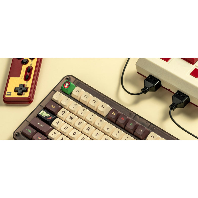 Load image into Gallery viewer, Iqunix zx75 happy ape wireless mechanical keyboard, gaming toetsenbord (bruin geel, us lay-out, ttc holy panda, rgb leds, 75%, hot-swappable, double-shot pbt, 2.4ghz | bluetooth 5.1 | usb-c)

