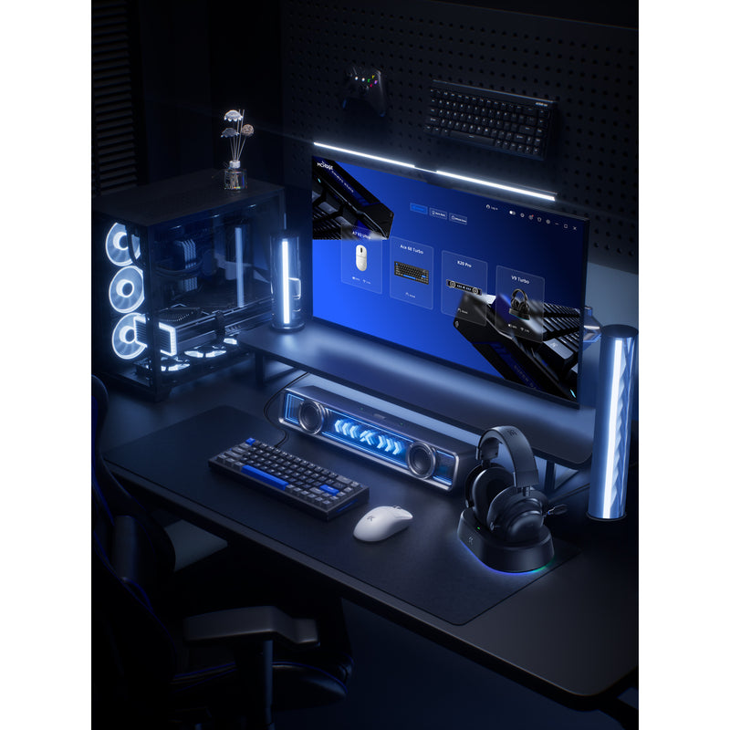 Load image into Gallery viewer, Mchose v9 turbo+ magnetic wireless over-ear gaming headset (hoogglans wit goud, nintendo switch, playstation 4, playstation 5, mobiel, pc, 2.4g bluetooth usb)
