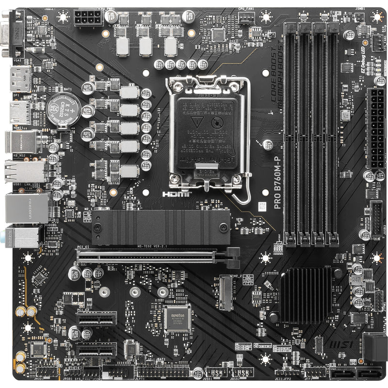 Load image into Gallery viewer, Msi pro b760m-p socket 1700 moederbord (zwart, raid, gb-lan, sound, µatx)
