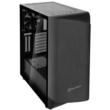 Silverstone seta a1 midi tower behuizing (zwart titanium | 2x usb-a | 1x usb-c | rgb | tempered glass)