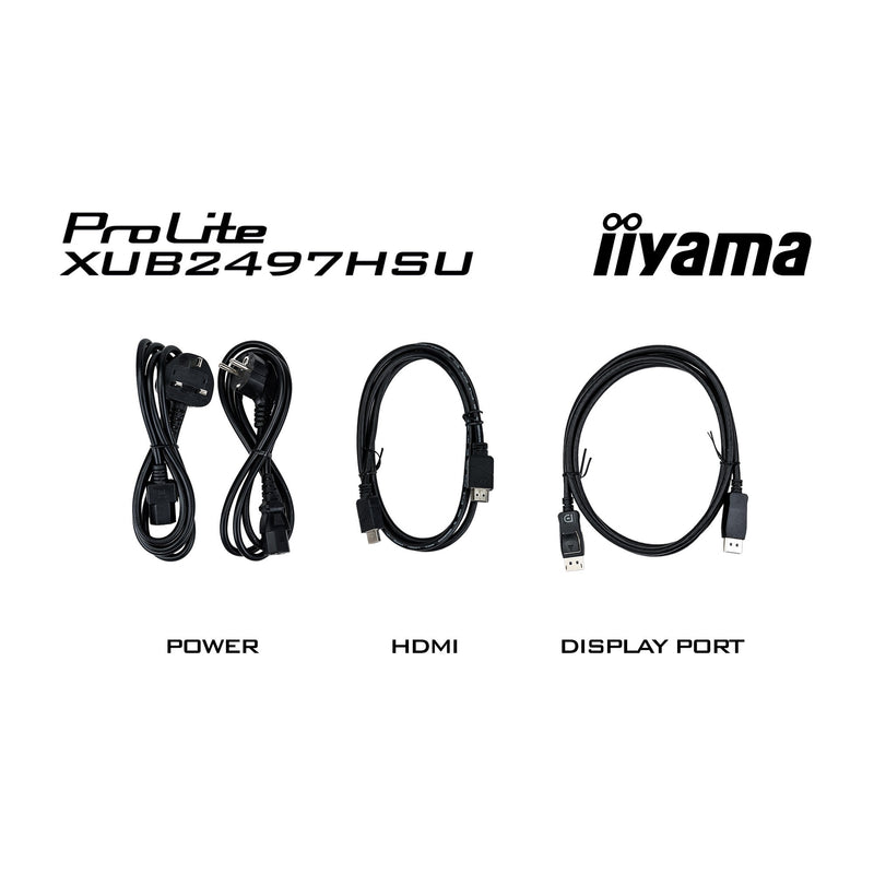 Load image into Gallery viewer, Iiyama prolite xub2497hsu-w2 23.8 monitor (wit, hdmi, displayport, 2x usb-a, usb-b)
