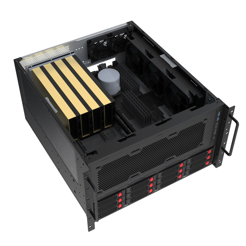 Load image into Gallery viewer, Silverstone rm61-312, rack, serverbehuizing (zwart | 6u)

