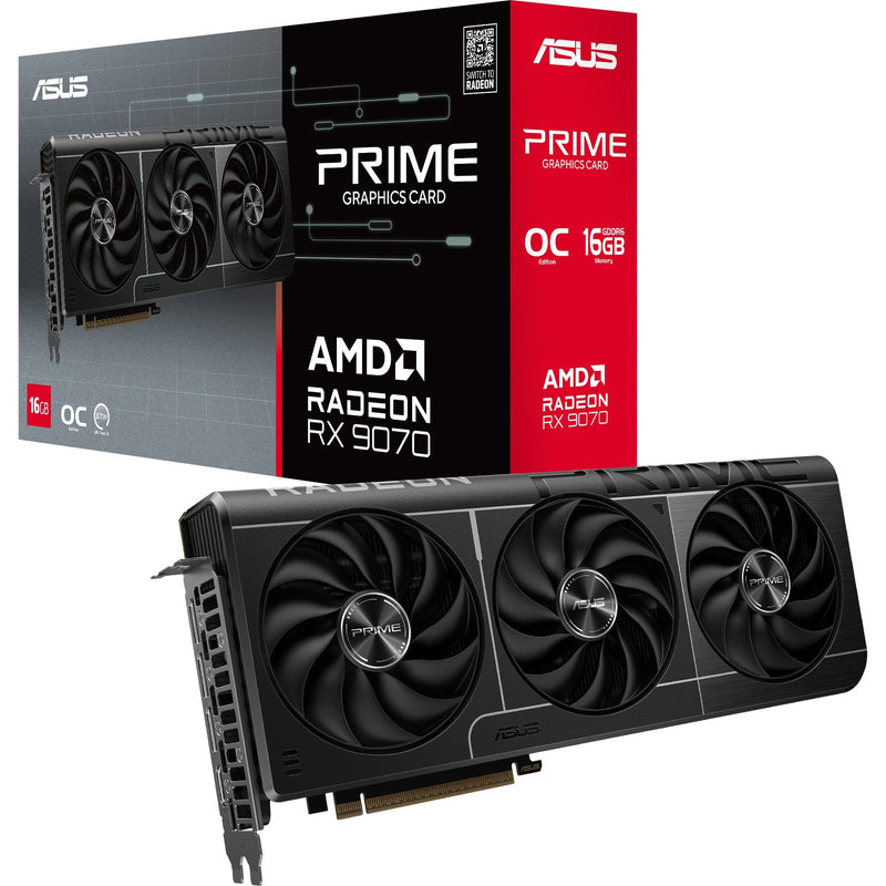 Load image into Gallery viewer, Asus prime radeon rx 9070 oc grafische kaart (grijs, 3x displayport, 1x hdmi, rdna4)
