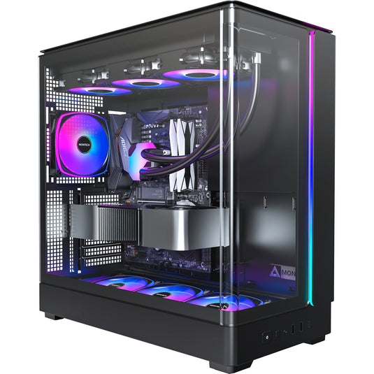 Montech king 45 pro midi tower behuizing (zwart | 2x usb-a | 1x usb-c | rgb | window)