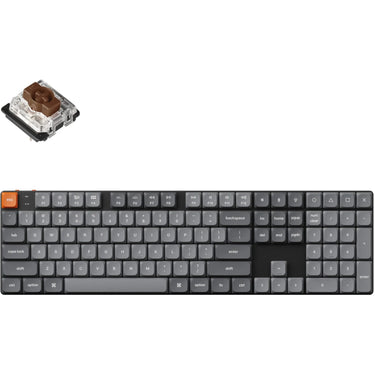 Keychron k5 max-h3 rgb mechanisch toetsenbord (zwart, us lay-out (qwerty), gateron low profile 2.0 mechanical brown, 100%, rgb leds, double-shot pbt, hot swap, 2.4ghz | bluetooth 5.1 | usb-c)