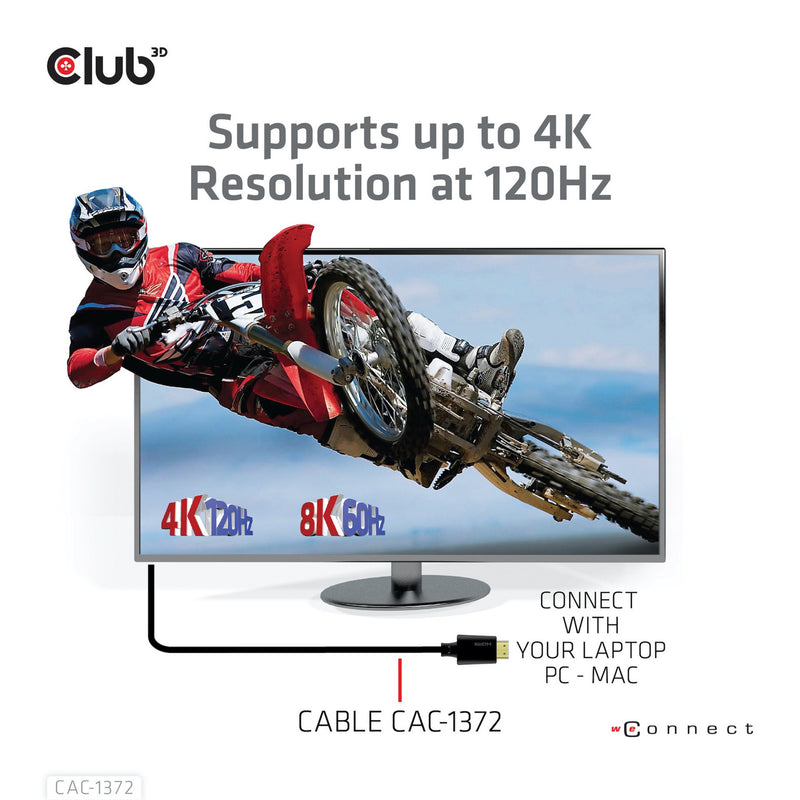 Load image into Gallery viewer, Club 3d gecertificeerde ultra high speed hdmi 2.1 kabel (zwart, 2 meter, 8k)
