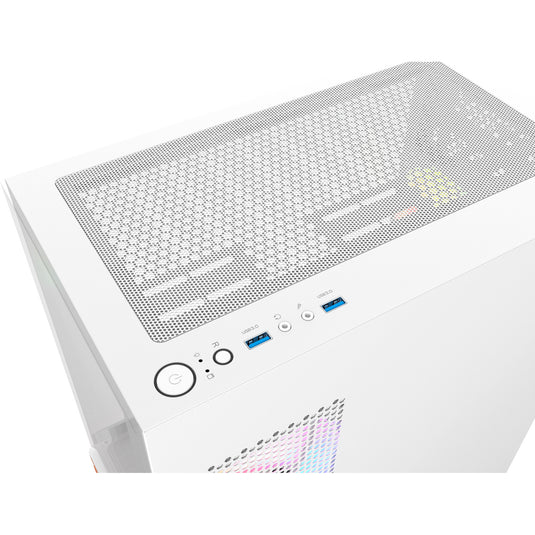 Thermaltake view 170 ws argb mini tower behuizing (wit houtkleur | 2x usb-a | rgb | tempered glass)