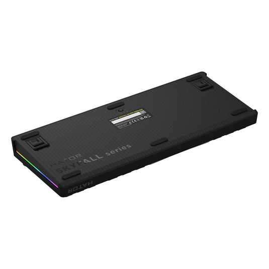 Hator skyfall pro wireless rgb mechanisch gaming toetsenbord (zwart, us lay-out (qwerty), hator aurum vanilla silent, 80% (tkl), rgb, double-shot pbt, hot-swap, 2.4ghz | bluetooth | usb-c)