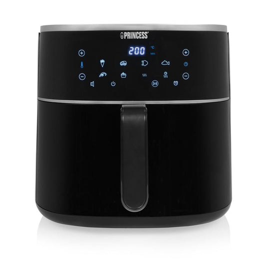 Princess 182254 digitale airfryer 8l heteluchtfriteuse (zwart, 8 liter | hetelucht | verstelbaar airfryerrek | bpa-vrij)
