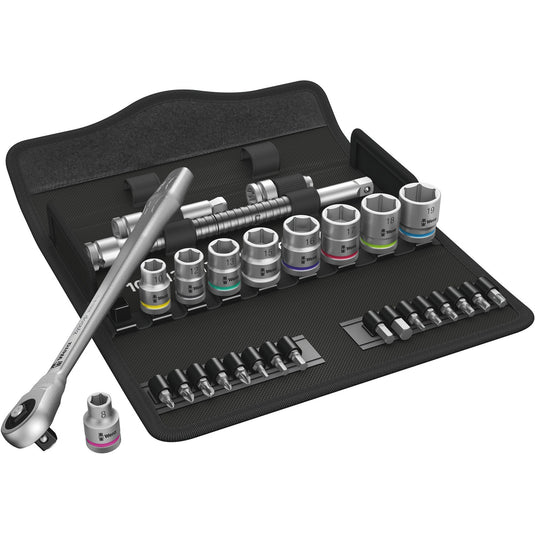 Wera zyklop metal-knarrens.8100 sb7 3 8 gereedschapsset ( 28-delig )