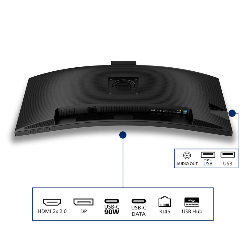 Load image into Gallery viewer, Philips 34b2u3600ch 34 curved ultrawide monitor (zwart, 2x hdmi, displayport, 3x usb-a, usb-b, usb-c, rj-45)
