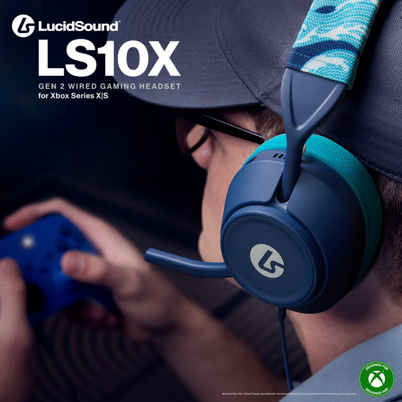 Load image into Gallery viewer, Powera lucidsound ls10x gen 2 bedrade gamingheadset voor xbox series x|s - watergolf over-ear gaming headset (azuurblauw lichtblauw, xbox series x|s, xbox one, pc)

