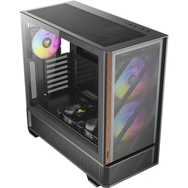 Antec p30 argb midi tower behuizing (zwart houtkleur | 2x usb-a | 1x usb-c | tempered glass)