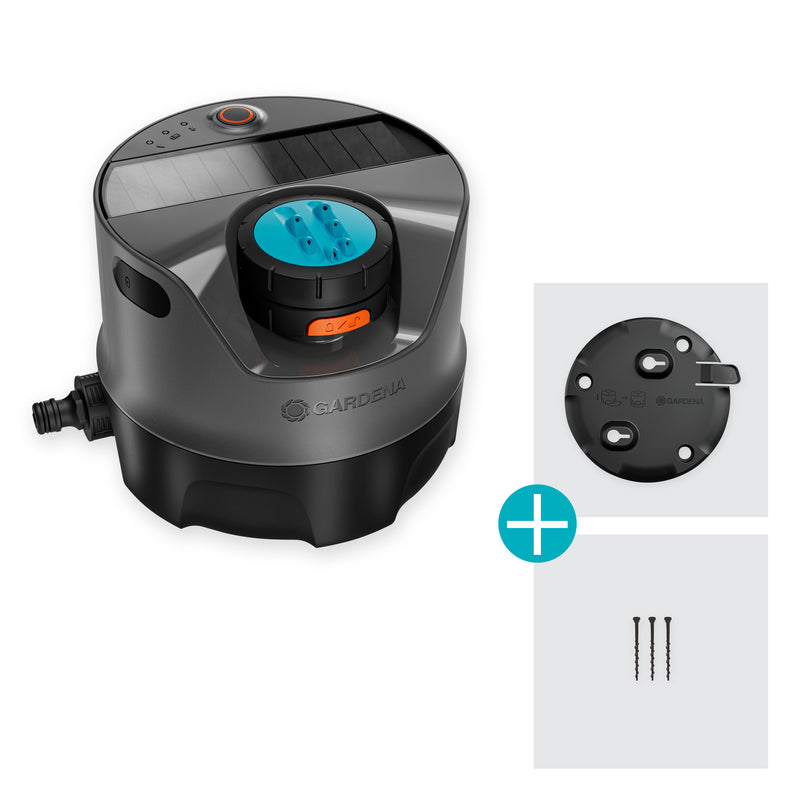 Load image into Gallery viewer, Gardena irrigatiesysteem aquaprecise op zonne-energie voor gazon sprinklersysteem (grijs turquoise, sproeioppervlak 320 m²)
