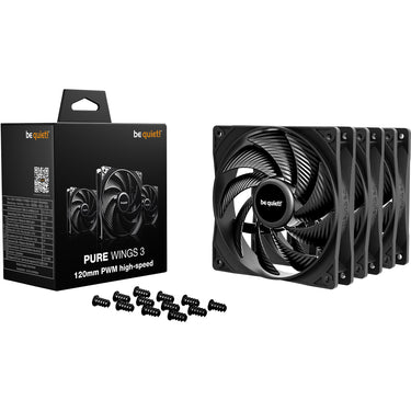 Be quiet! pure wings 3 high-speed case fans (zwart, 3 stuks, 120 x 120 x 25 mm, pwm)