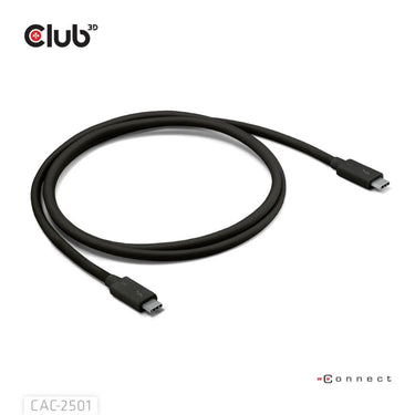 Club 3d thunderbolt 5 gecertificeerde 8k240hz kabel (zwart, data 80 120 gbps, epr 240 watt,1 meter)