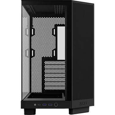 Nzxt h6 flow midi tower behuizing (zwart | 2x usb-a | 1x usb-c | tempered glass)