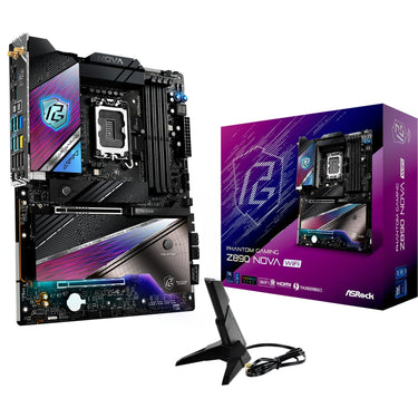 Asrock z890 nova wifi socket 1851 moederbord (zwart, raid, 5gb-lan, 2.5gb-lan, wi-fi 7, bt, sound, atx)