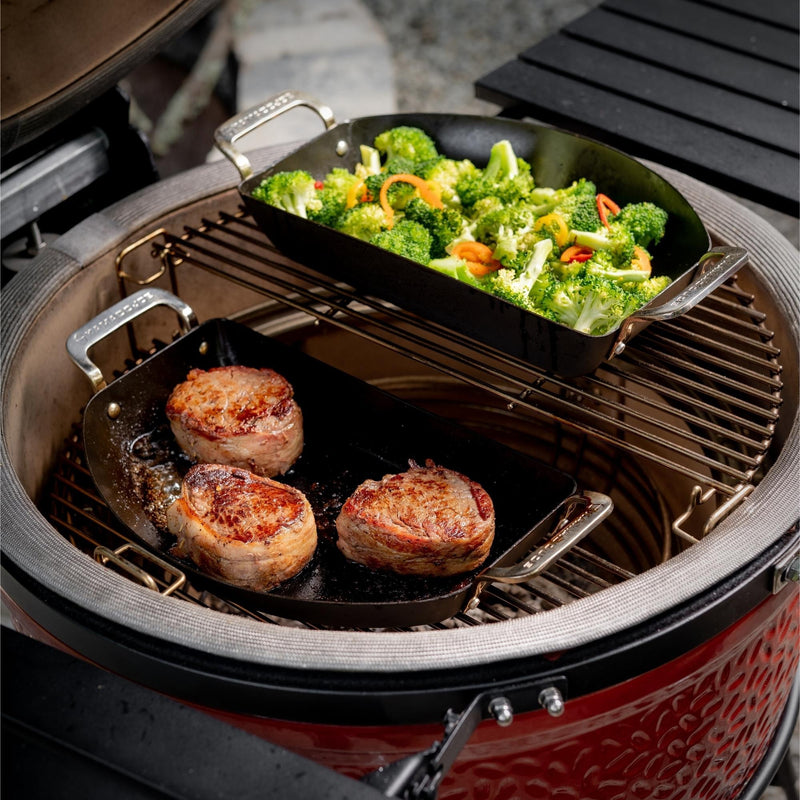 Load image into Gallery viewer, Kamado joe karbon steel half moon pan set bak- braadpan

