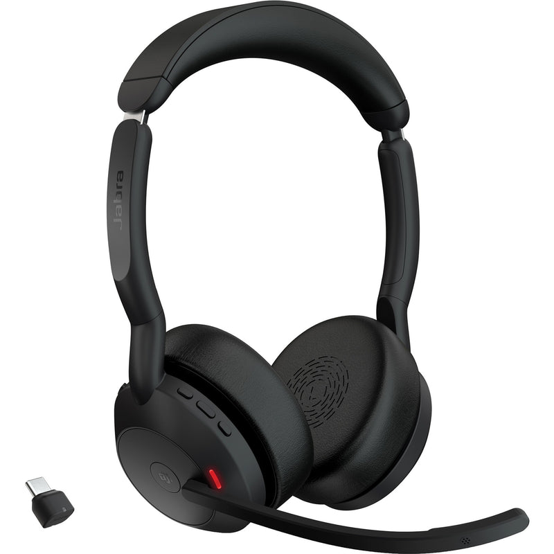Afbeelding laden in galerijviewer, Jabra evolve2 55, incl. oplaadstandaard on-ear headset (zwart, stereo, uc, usb-c, link380c)
