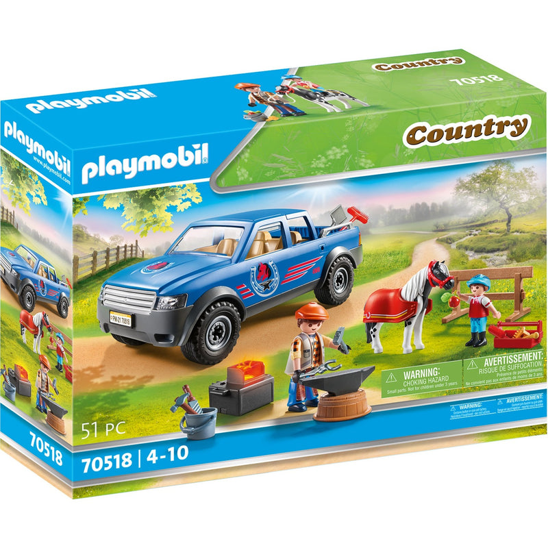 Load image into Gallery viewer, Playmobil country - mobiele hoefsmid constructiespeelgoed (70518)
