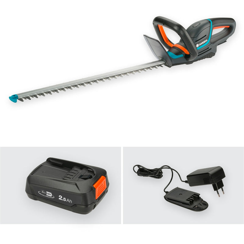 Load image into Gallery viewer, Gardena accu heggenschaar comfortcut 60 18v p4a set (grijs turquoise, 14731-20, accu inbegrepen)
