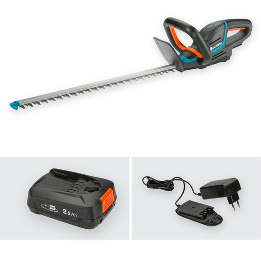 Gardena accu heggenschaar comfortcut 60 18v p4a set (grijs turquoise, 14731-20, accu inbegrepen)