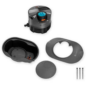 Gardena pipeline-irrigatiesysteem aquaprecise op zonne-energie voor gazon sprinklersysteem (grijs turquoise)