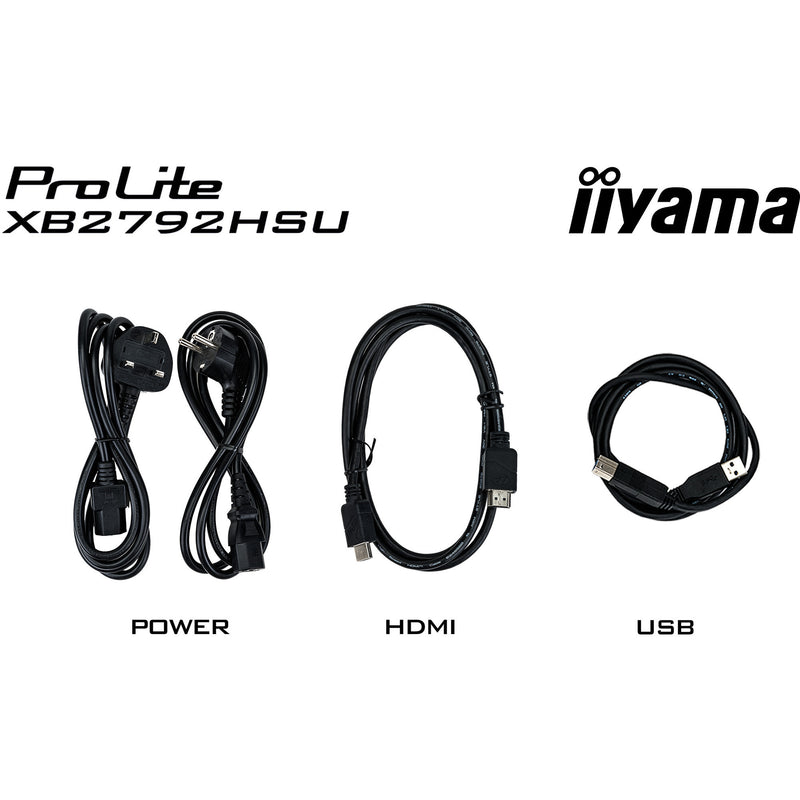Load image into Gallery viewer, Iiyama prolite xb2792hsu-b1 27 monitor (zwart (mat), hdmi, displayport, 2x usb-a, usb-b, 120 hz)
