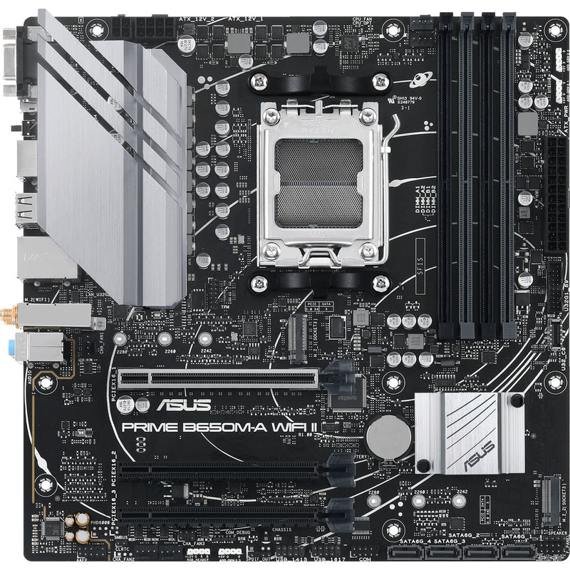 Load image into Gallery viewer, Asus prime b650m-a wifi ii socket am5 moederbord (zwart, raid, 2,5gb-lan, wlan, bt, sound, µatx)
