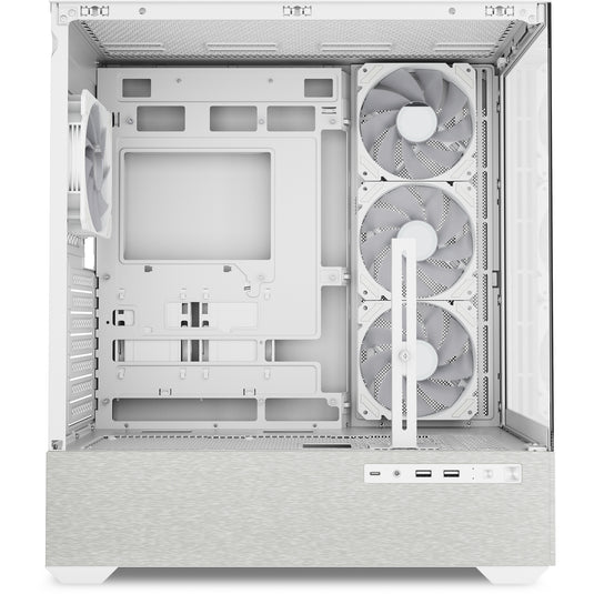 Sharkoon ak7 argb midi tower behuizing (wit | 2x usb-a | 1x usb-c | rgb | tempered glass)