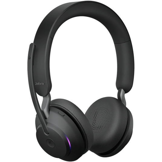 Jabra evolve2 65, ms stereo on-ear headset (zwart, microsoft teams, bluetooth, inclusief laadstation)