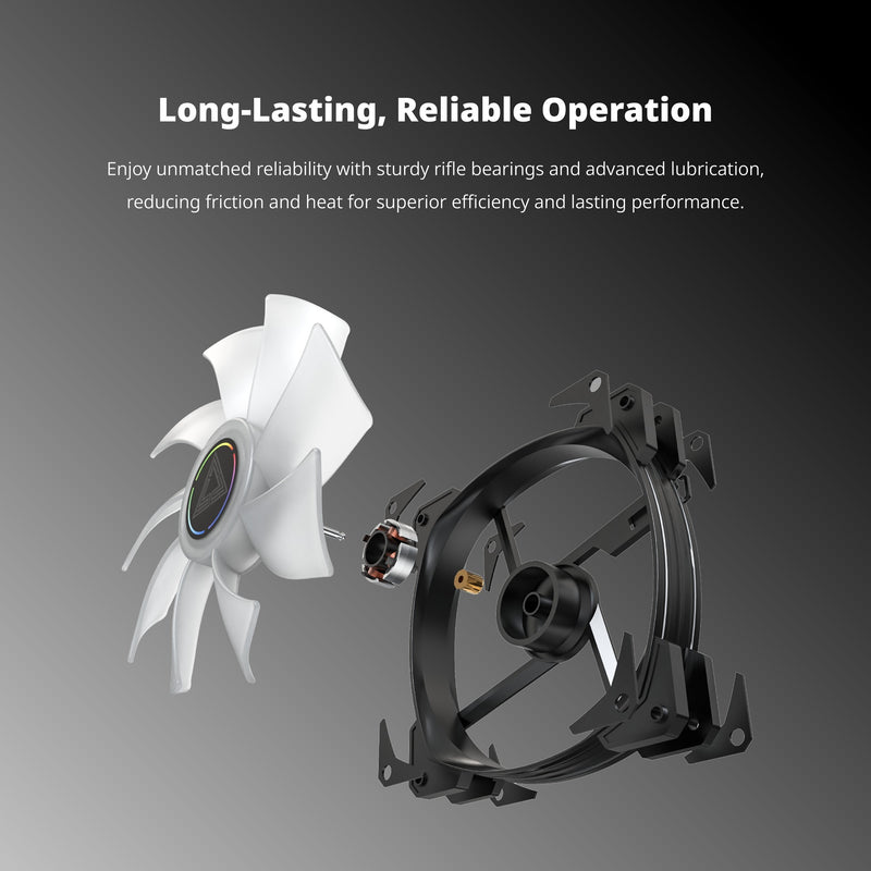 Load image into Gallery viewer, Montech hp140 argb pwm 3 in 1 pack case fans (zwart, 3 stuks, 140 x 140 x 25 mm)
