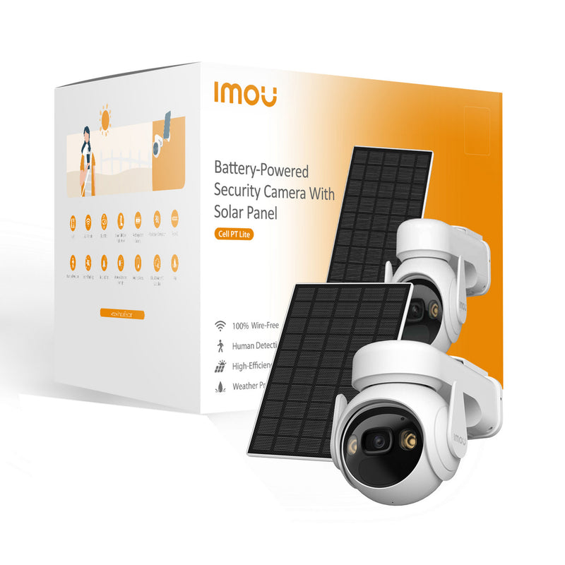 Afbeelding laden in galerijviewer, Imou cell pt lite met solar panel beveiligingscamera (wit, 2k, 3mp, 5000 mah batterij)
