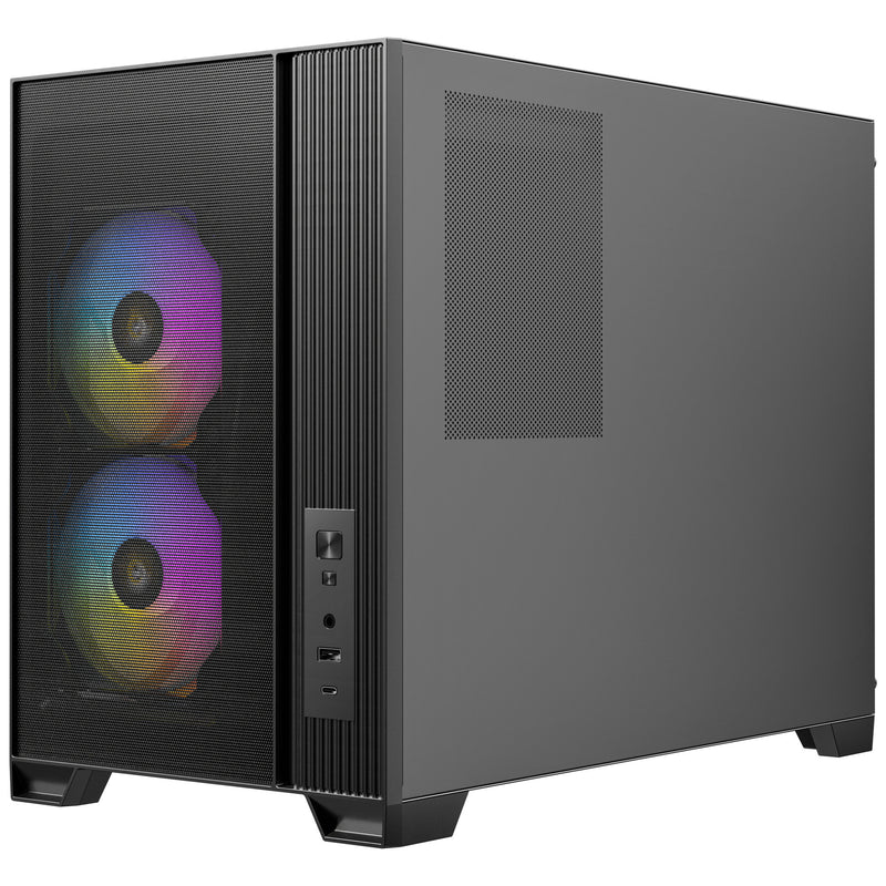 Load image into Gallery viewer, Antec flux m mini tower behuizing (zwart | 1x usb-a | 1x usb-c | tempered glass)
