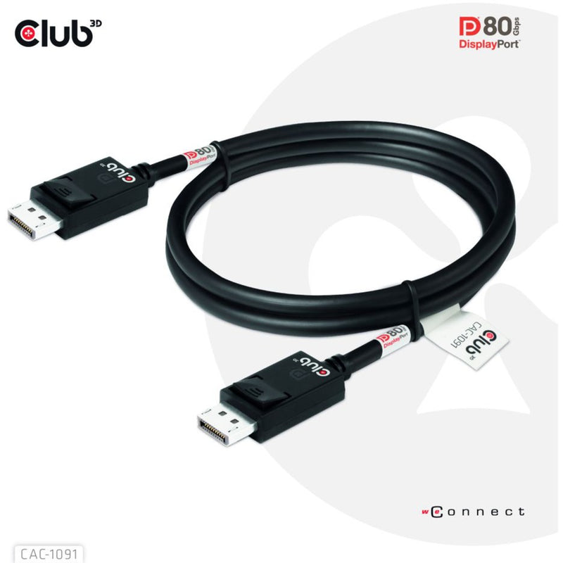 Load image into Gallery viewer, Club 3d gecertificeerde displayport 2.1 kabel (zwart, 1,2 meter, 8k)
