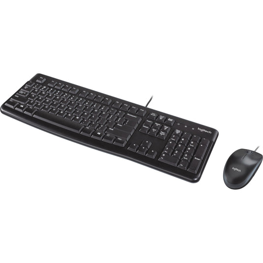Logitech mk120 desktopset (zwart, eu lay-out (qwerty), rubberdome)
