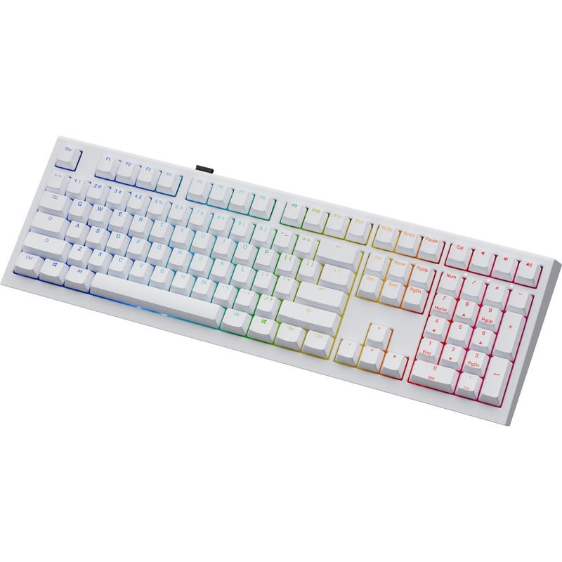 Load image into Gallery viewer, Ducky one x wireless rgb mechanisch toetsenbord (wit, us lay-out (qwerty), inductive, 100%, hot-swappable, pbt, 2.4 ghz | bluetooth | usb-c)
