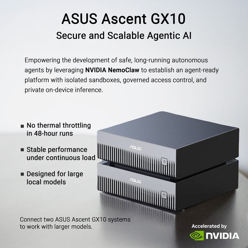 Load image into Gallery viewer, Asus ascent gx10 arm v9.2-a 128 1 mini-pc (donkergrijs | nvidia gb10 grace blackwell | dgx spark | nvlink-c2c | 128 gb | 1 tb ssd)
