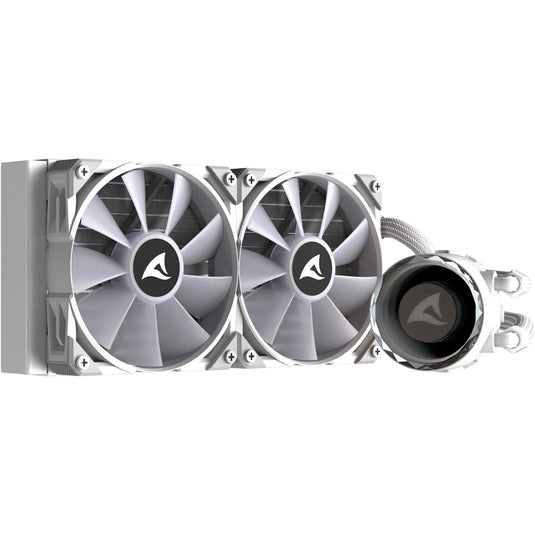 Sharkoon s80 rgb white waterkoeling (wit, 4-pins pwm fan-connector)