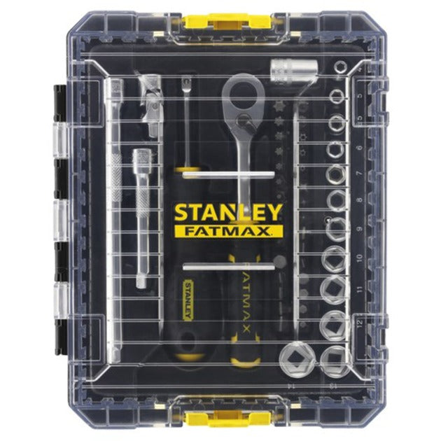 Load image into Gallery viewer, Stanley fatmax tstak dopsleutelset 1 4 fmmt98101-0 (zwart geel, 48 delig)
