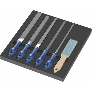 Wera 9783 schuimrubberen inzetstuk met pferd vijlen set 1, 6‑delig (zwart grijs, in schuiminzet voor werkplaatswagen)