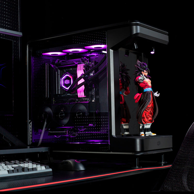 Load image into Gallery viewer, Cooler master masterframe 360 stage mirror midi tower behuizing (zwart | 2x usb-a | 1x usb-c | rgb | tempered glass)
